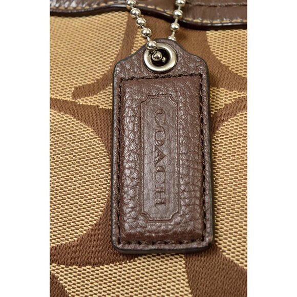 Vintage Coach Brown Monogram Jacquard Shoulder Bag/Purse D1053-F13548 - Picture 3 of 12